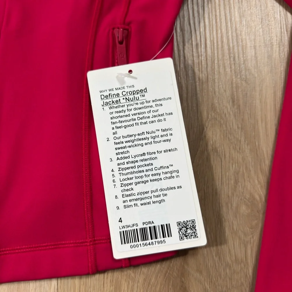 Lululemon Define Cropped Jacket in Pink dragonfruit NWT - Picture 2 of 5